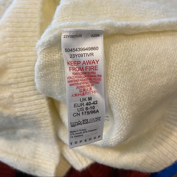 TOPSHOP Cable Stitch Crop Sweater In Ivory NWT - Picture 11 of 15